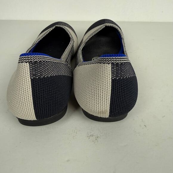 Rothy's The Flat Captoe Black Colorblock Plaid Slip-On Shoes Ballet Flat Sz 8 - Picture 5 of 6